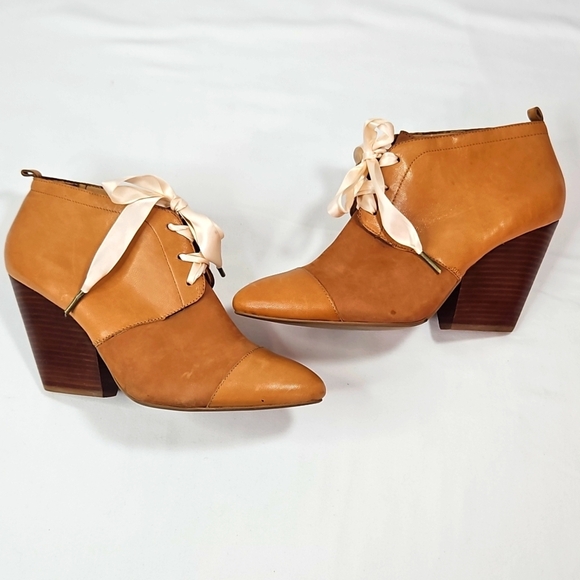 Pilcro and the Letterpress Tan Heeled Wedge  Boots Size 11 - Picture 7 of 8